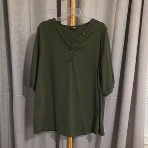 BloomChic Olive Green Buttoned Tunic Top